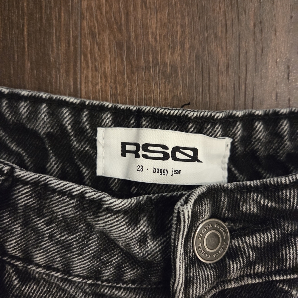 RSQ Charcoal Wide Leg Women's Jeans - Picture 5 of 7